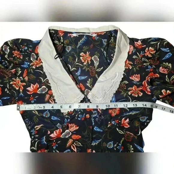 Zara Embroidered Collar Print Dress xxs - Picture 11 of 16
